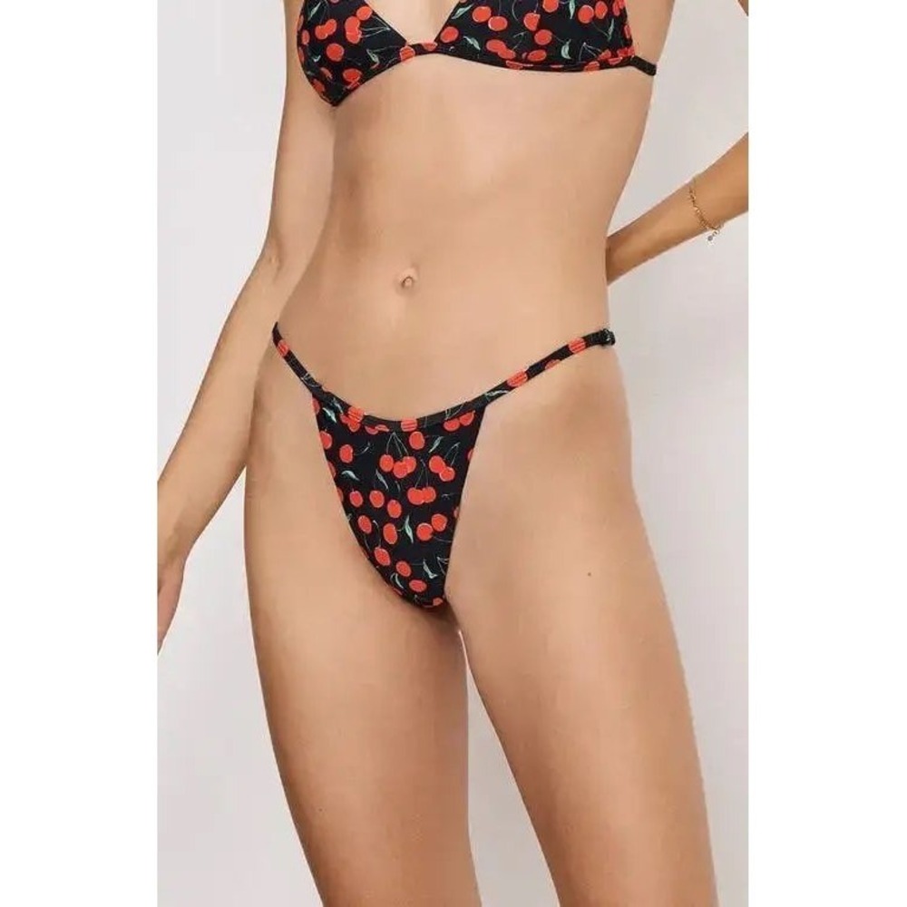 GOOD AMERICAN‎ Women's XS Cherry Print Bikini Bottom NWT